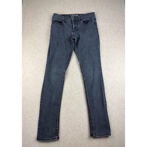 Social Collision Jeans Men 30 Faded Black Slim Low Rise Stretch Rude Lip Service